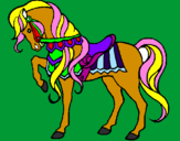 Coloring page Horse painted bydany