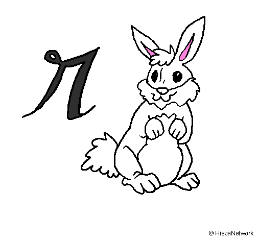 Coloring page Rabbit painted by1 2 3 4 5 6 7 8 9 10 11 