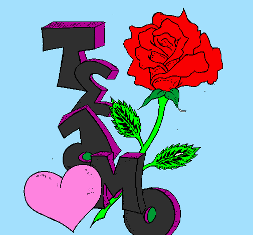 Coloring page I love you II painted bymartina