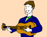 Coloring page Classical guitarist painted bycarmen