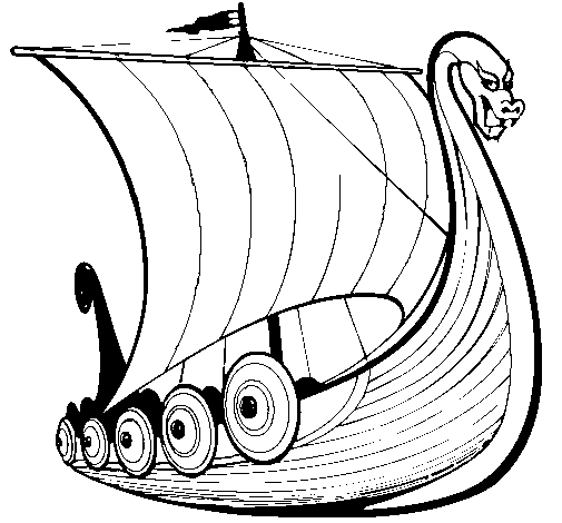 Coloring page Viking boat painted byviking boat