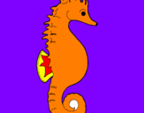 Coloring page Sea horse painted byNORA