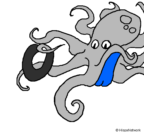 Coloring page Octopus painted bysajj999999999990000000000