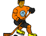 Coloring page Ice hockey player painted byNic