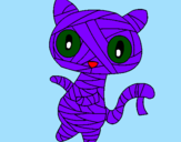 Coloring page Doodle the cat mummy painted byestuardo