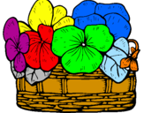 Coloring page Basket of flowers 12 painted bymareyna