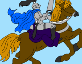 Coloring page Knight on horseback painted byreece