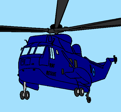 Coloring page Helicopter to the rescue painted bylogan