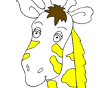 Coloring page Giraffe face painted byhill