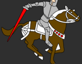 Coloring page Knight on horseback IV painted byjhtfg