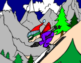 Coloring page Skier painted bylucca