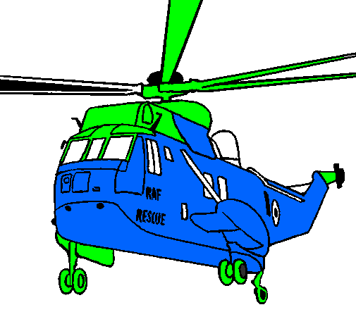 Coloring page Helicopter to the rescue painted bylucca