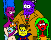 Coloring page Family of monsters painted byoplko                    