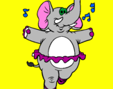 Coloring page Elephant wearing tutu painted byMorgan 