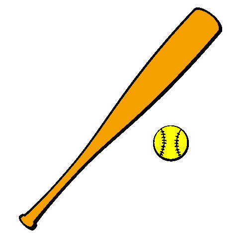 Coloring page Baseball bat and baseball ball painted byelvisp