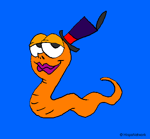 Worm with hat