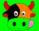 Coloring page Cow painted byopen