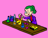 Coloring page Lab technician painted bypop