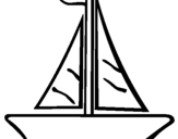 Coloring page Sailing boat painted byelisabet