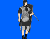 Coloring page Roman soldier painted bynatanael