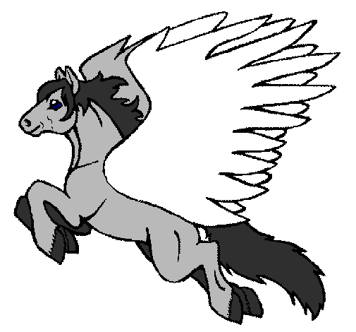 Coloring page Pegasus flying painted byThieli