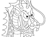 Coloring page Dragon's head painted byJane