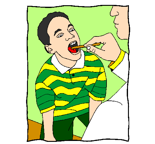 Coloring page Throat examination painted byThieli