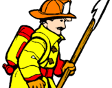 Coloring page Firefighter painted byNathan