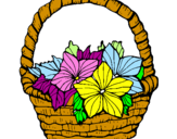 Coloring page Basket of flowers 2 painted byJoey