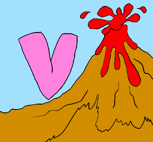 Coloring page Volcano  painted byfea