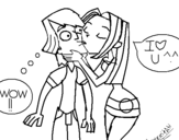 Coloring page Kiss painted byanonymous