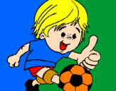 Coloring page Boy playing football painted byElla Hutcheson