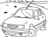 Coloring page Car on the road painted bycv
