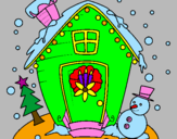 Coloring page christmas card painted bysaloni