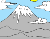 Coloring page Mount Fuji painted bylalachica