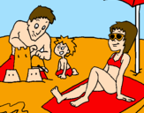 Coloring page Family vacation painted bynicoe