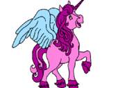 Coloring page Unicorn with wings painted byMaryori
