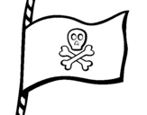 Coloring page Pirate flag painted byd