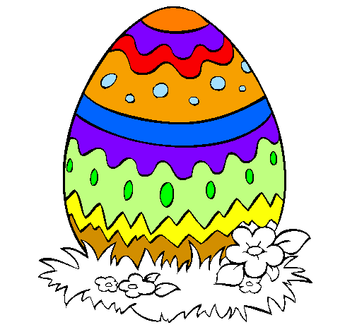Coloring page Easter egg 2 painted bykelan