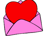 Coloring page Heart in an envelope painted bymariana - APAEMIR