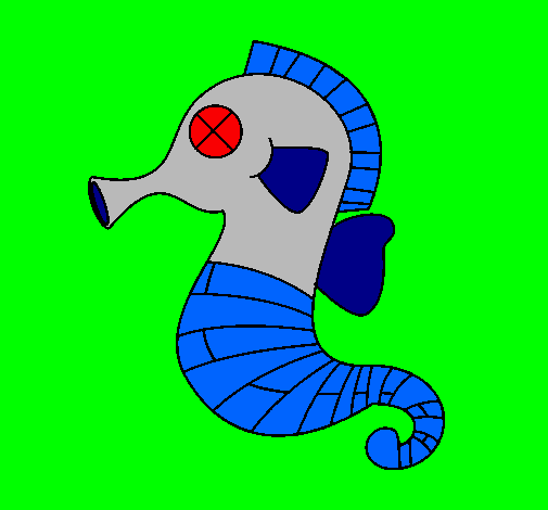 Coloring page Sea horse painted bycaroline