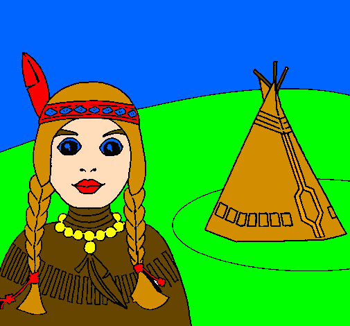 Indian and teepee