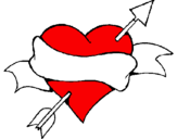Coloring page Heart, arrow and ribbon painted bysnupy             