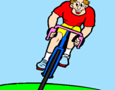 Coloring page Cyclist with cap painted by~ Lejla  ~