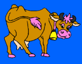Coloring page Cow painted bylalachika