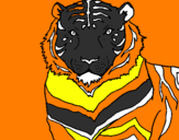 Coloring page Tiger painted byobed