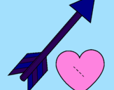 Coloring page Heart and arrow painted byMilica
