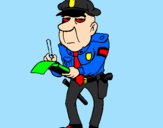 Coloring page Police officer giving a fine painted byalex