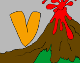 Coloring page Volcano  painted byMilica