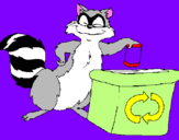 Coloring page Raccoon recycling painted bynrw